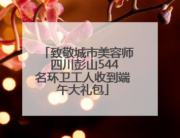 致敬城市美容师 四川彭山544名环卫工人收到端午大礼包