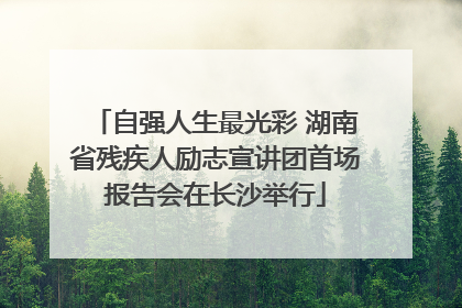 自强人生最光彩 湖南省残疾人励志宣讲团首场报告会在长沙举行