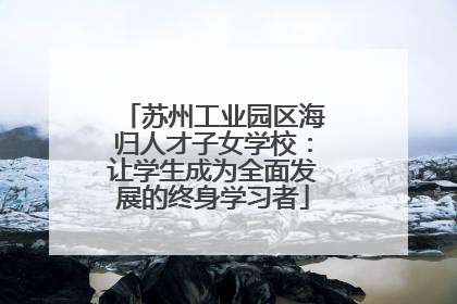 苏州工业园区海归人才子女学校：让学生成为全面发展的终身学习者