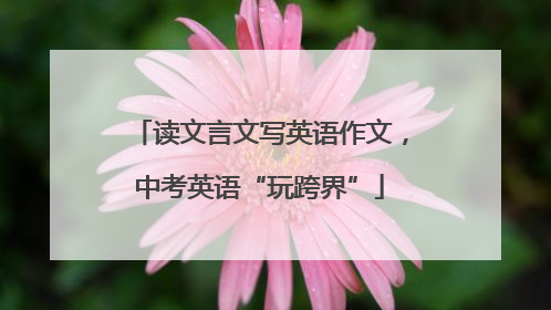 读文言文写英语作文，中考英语“玩跨界”