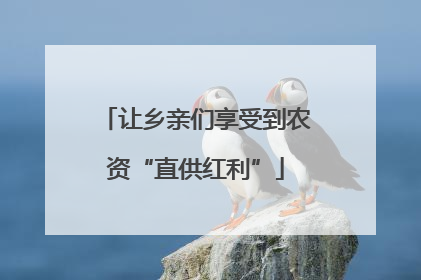 让乡亲们享受到农资“直供红利”
