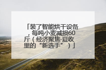 装了智能烘干设备，每吨小麦减损60斤（经济聚焦·夏收里的“新选手”）