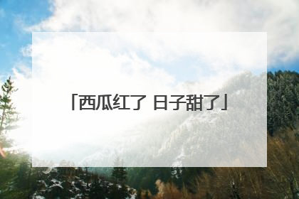 西瓜红了 日子甜了