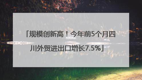 规模创新高！今年前5个月四川外贸进出口增长7.5%