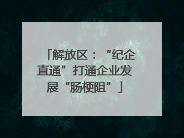 解放区：“纪企直通”打通企业发展“肠梗阻”
