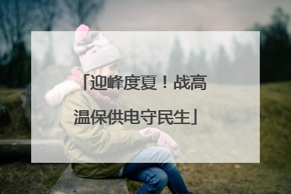 迎峰度夏！战高温保供电守民生