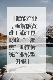 赋能产业，破解融资难！浦江县财政“三聚焦”助推传统产业转型升级