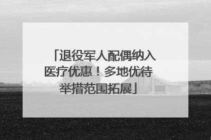 退役军人配偶纳入医疗优惠！多地优待举措范围拓展