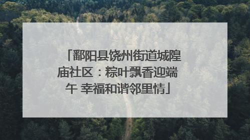 鄱阳县饶州街道城隍庙社区：粽叶飘香迎端午 幸福和谐邻里情