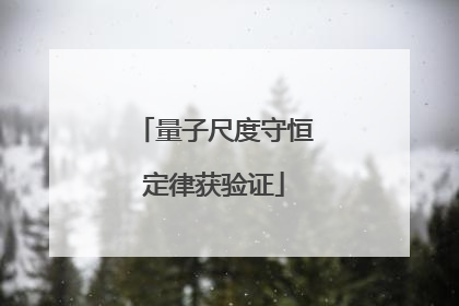 量子尺度守恒定律获验证