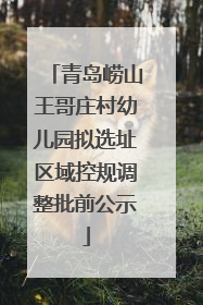 青岛崂山王哥庄村幼儿园拟选址区域控规调整批前公示
