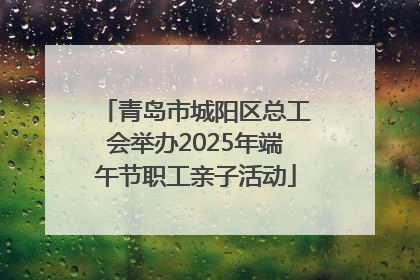 青岛市城阳区总工会举办2025年端午节职工亲子活动