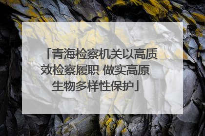 青海检察机关以高质效检察履职 做实高原生物多样性保护