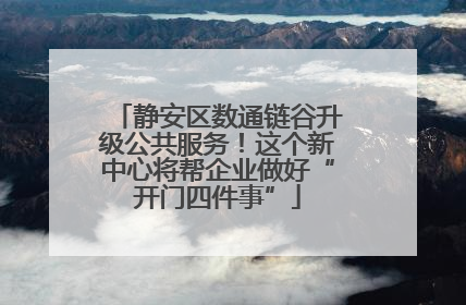 静安区数通链谷升级公共服务!这个新中心将帮企业做好“开门四件事”