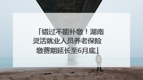 错过不能补缴！湖南灵活就业人员养老保险缴费期延长至6月底