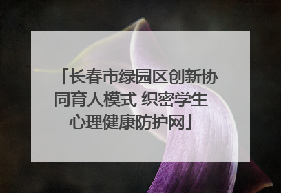 长春市绿园区创新协同育人模式 织密学生心理健康防护网