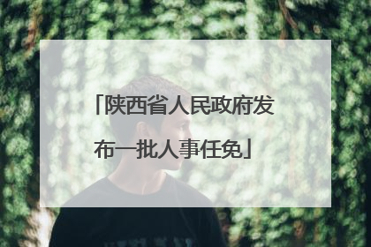 陕西省人民政府发布一批人事任免