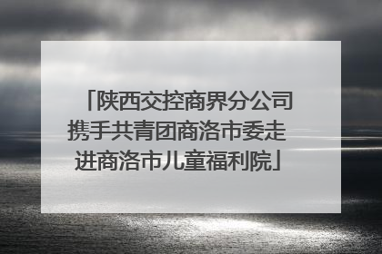 陕西交控商界分公司携手共青团商洛市委走进商洛市儿童福利院