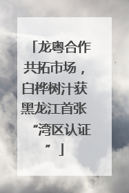 龙粤合作共拓市场，白桦树汁获黑龙江首张“湾区认证”