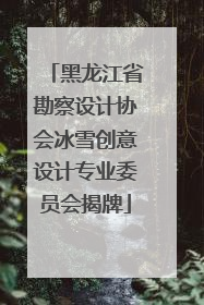 黑龙江省勘察设计协会冰雪创意设计专业委员会揭牌