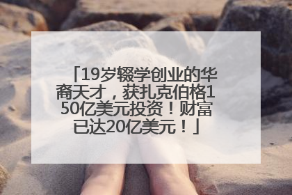 19岁辍学创业的华裔天才，获扎克伯格150亿美元投资！财富已达20亿美元！