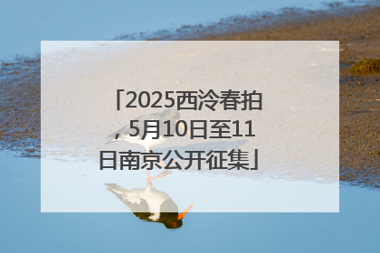 2025西泠春拍，5月10日至11日南京公开征集