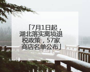 7月1日起，湖北落实离境退税政策，57家商店名单公布